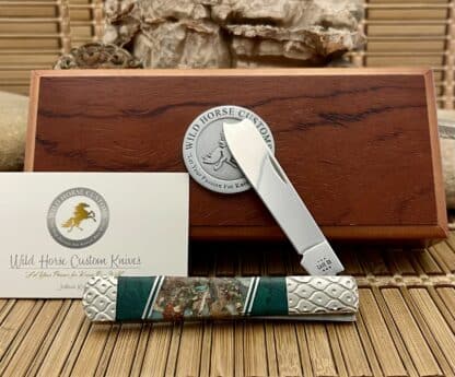 Case XX Wild Horse Custom Imperial Jade & Ocean Jasper Razor OceKnife #1/1