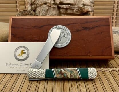 Case XX Wild Horse Custom Imperial Jade & Ocean Jasper Razor OceKnife #1/1 - Image 3