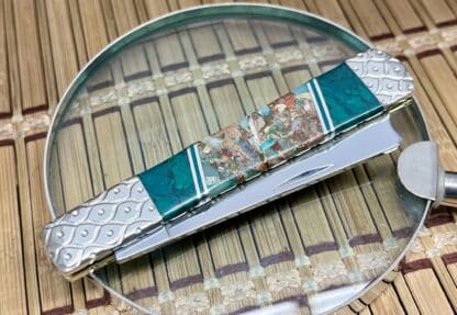 Case XX Wild Horse Custom Imperial Jade & Ocean Jasper Razor OceKnife #1/1 - Image 2