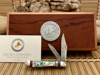 Case XX Wild Horse Custom Abalone & Bloody Jasper Damascus Peanut Knife #2
