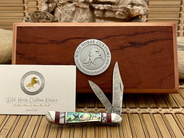 Case XX Wild Horse Custom Abalone & Bloody Jasper Damascus Peanut Knife #2