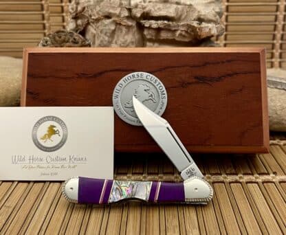 Case XX Wild Horse Custom Paua Abalone & Sugalite Mini Copperlock Knife #01