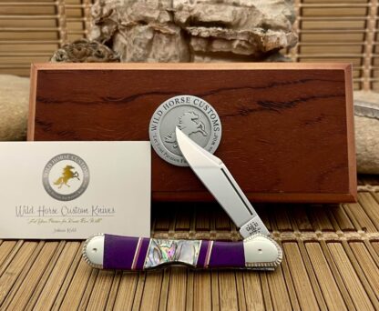 Case XX Wild Horse Custom Paua Abalone & Sugalite Mini Copperlock Knife #01