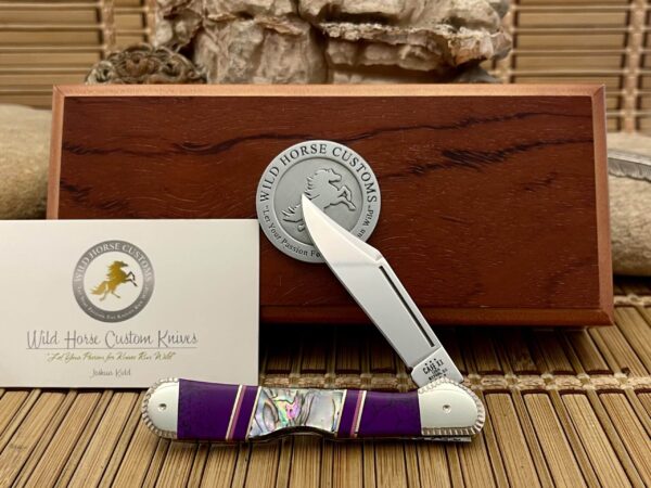 Case XX Wild Horse Custom Paua Abalone & Sugalite Mini Copperlock Knife #01