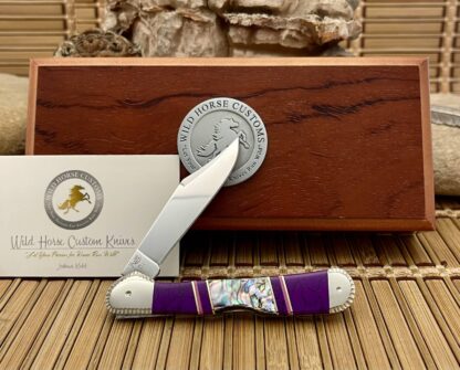 Case XX Wild Horse Custom Paua Abalone & Sugalite Mini Copperlock Knife #01 - Image 3