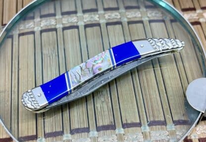 Case XX Wild Horse Custom Abalone & Lapis Lazul Damascus Toothpick Knife #1 - Image 2