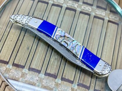 Case XX Wild Horse Custom Abalone & Lapis Lazul Damascus Toothpick Knife #1 - Image 4