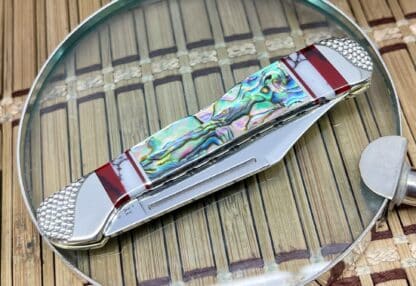 Case XX Wild Horse Custom Abalone & Bloody Jasper Mini Copperlock Knife #02 - Image 2