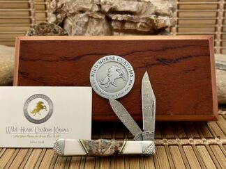 Case XX Wild Horse Custom Red Brown Jasper Damascus Swell Center Jack Knife #1/1