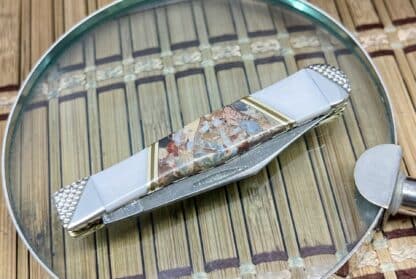 Case XX Wild Horse Custom Red Brown Jasper Damascus Swell Center Jack Knife #1/1 - Image 2