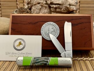 Case XX Wild Horse Custom Exotic Mammoth Tooth & Gaspeite Razor Barlow Knife #1/1