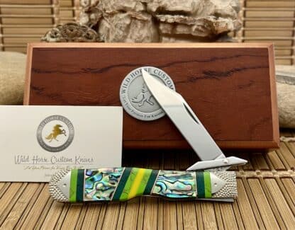 Case XX Wild Horse Custom Abalone & Imperial Jade Cheetah Knife #1/1