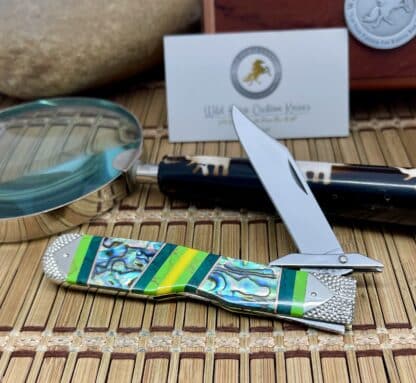 Case XX Wild Horse Custom Abalone & Imperial Jade Cheetah Knife #1/1 - Image 2