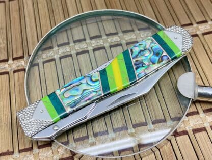 Case XX Wild Horse Custom Abalone & Imperial Jade Cheetah Knife #1/1 - Image 3