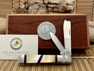 Case XX Wild Horse Custom Gold Lip Pearl & Sugalite Razor Barlow Knife #1