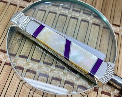 Case XX Wild Horse Custom Gold Lip Pearl & Sugalite Razor Barlow Knife #1 - Image 4
