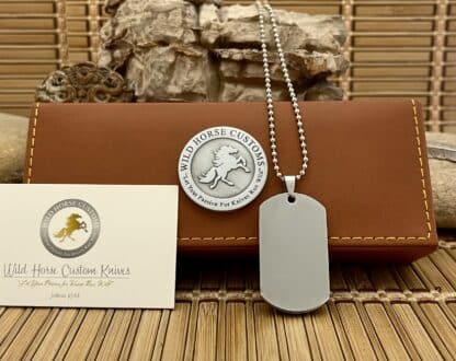 Wild Horse Custom Bloody Jasper Nickel Silver Knife Collectors Dog Tags #002 - Image 3