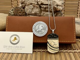 Wild Horse Custom Cross-Cut Mammoth Nickel Silver Knife Collectors Dog Tags #02 Second