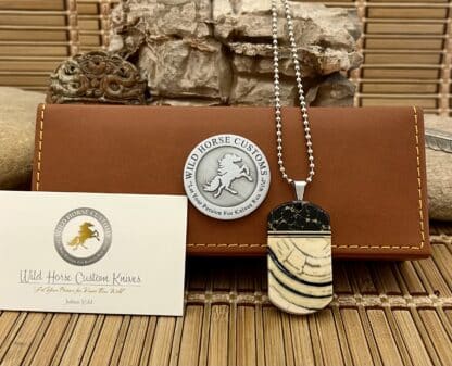Wild Horse Custom Cross-Cut Mammoth Nickel Silver Knife Collectors Dog Tags #02 Second
