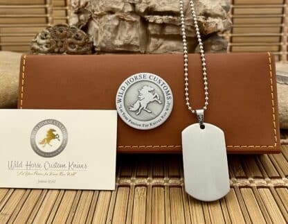 Wild Horse Custom Cross-Cut Mammoth Nickel Silver Knife Collectors Dog Tags #02 Second - Image 3