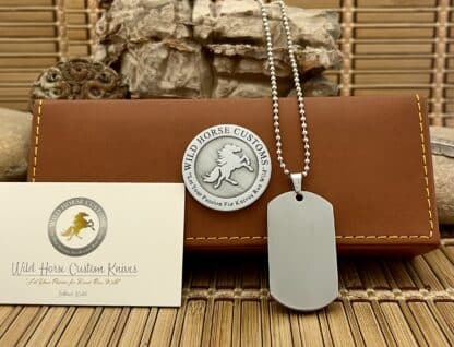 Wild Horse Custom Exotic Sugalite & 24kt Purple Turquoise Nickel Silver Knife Collectors Dog Tags #2 - Image 3