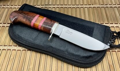 D'Alton Holder AZ Custom English Walnut & Red Coral ATS-34 Hunter Knife - Image 3
