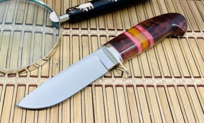 D'Alton Holder AZ Custom English Walnut & Red Coral ATS-34 Hunter Knife - Image 2