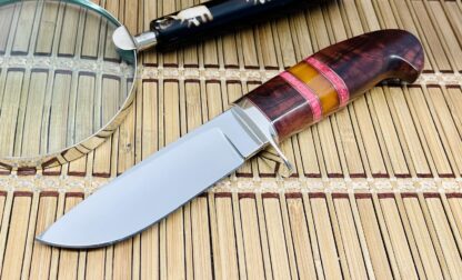 D'Alton Holder AZ Custom English Walnut & Red Coral ATS-34 Hunter Knife - Image 2