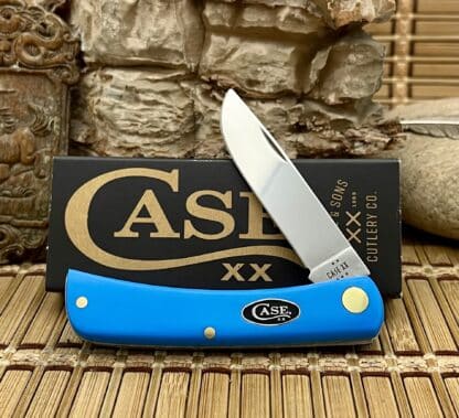 Case XX USA Smooth Light Blue Synthetic 68905 Sod Buster Jr Knife