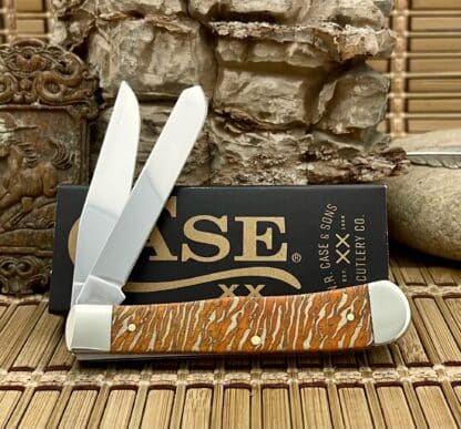 Case XX USA Persimmon Bone Golden TIGER 1/500 Diamond Trapper Knife - Image 2