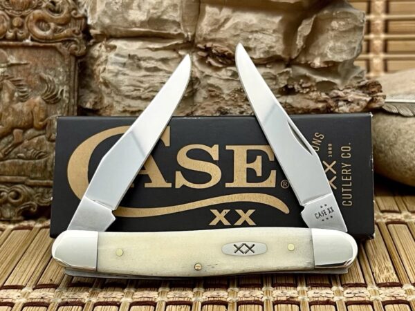 Case XX USA 2025 Smooth Natural Bone 13317 XX Oval Muksrat Knife