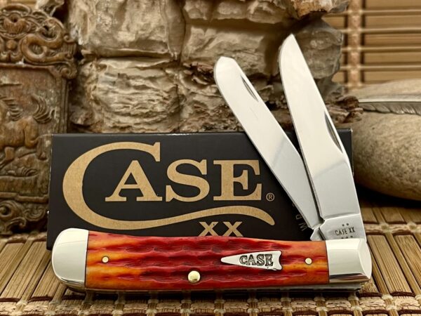 Case XX USA Kinfolks Jig Indian Paintbrush Bone 42320 Trapper Knife