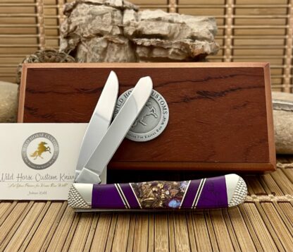 Case XX Wild Horse Custom Gold Infused Purple Turquoise & Sugalite Trapper Knife #1 - Image 4