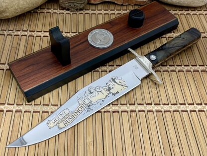 Buck USA 916 Wild Horse Custom Cross-Cut Mammoth Fossil Bowie Knife w/Diamonds - Image 4