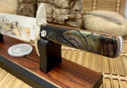 Buck USA 916 Wild Horse Custom Cross-Cut Mammoth Fossil Bowie Knife w/Diamonds - Image 6