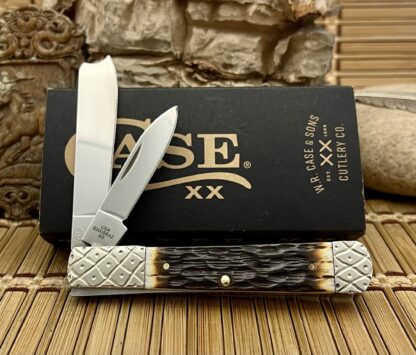 Case XX Custom Hand-Fired Peachseed AMBER Bone Razor Barlow Knife #17 - Image 4
