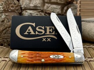 Case XX USA Custom Peachseed Persimmon Bone Trapper Knife #02