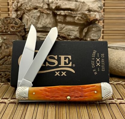 Case XX USA Custom Peachseed Persimmon Bone Trapper Knife #02 - Image 4