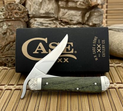 Case XX USA Custom Kelly Green Curly Oak Russlock Knife #2 - Image 4