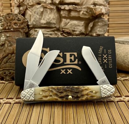 Case XX USA Custom Peachseed AMBER Bone Stockman Knife #2 - Image 4