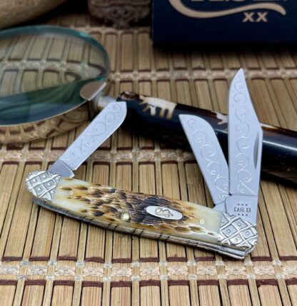 Case XX USA Custom Peachseed AMBER Bone Stockman Knife #2 - Image 2