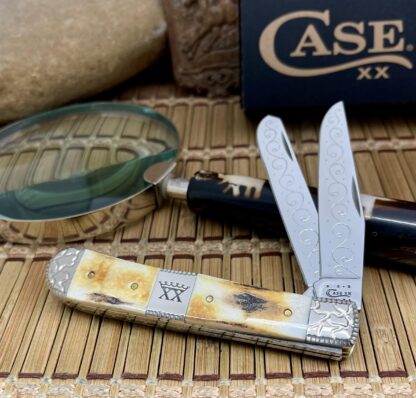 Case XX USA Custom Genuine Stag Engraved Cigar Trapper Knife #3 - Image 2