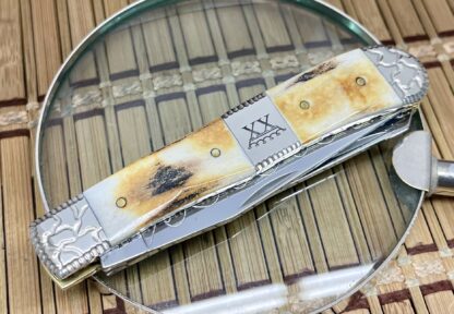 Case XX USA Custom Genuine Stag Engraved Cigar Trapper Knife #3 - Image 3