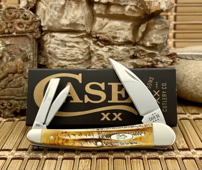 case xx burnt bone stag seahorse whittler