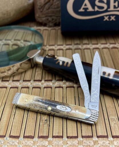 Case XX USA Custom Genuine Stag Engraved Baby Doc Doctors Knife #01 - Image 2