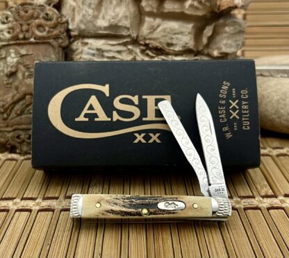 Case XX USA Custom Genuine Stag Engraved Baby Doc Doctors Knife #03