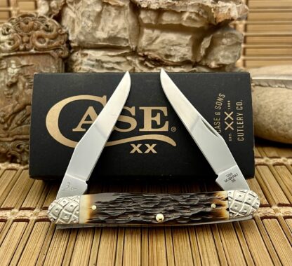 Case XX USA Custom Hand-Fired Peachseed AMBER Bone Muskrat Knife #9 - Image 4