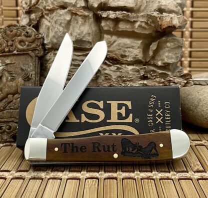 NEW Case XX USA Antique Bone The RUT Deer Scene 1/500 Bullet XX Trapper Knife - Image 2
