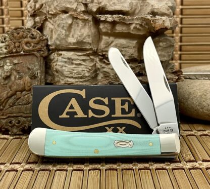 Case XX USA Smooth Seafoam Green G-10 18100 Trapper Knife