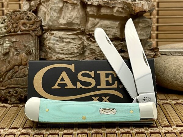 Case XX USA Smooth Seafoam Green G-10 18100 Trapper Knife